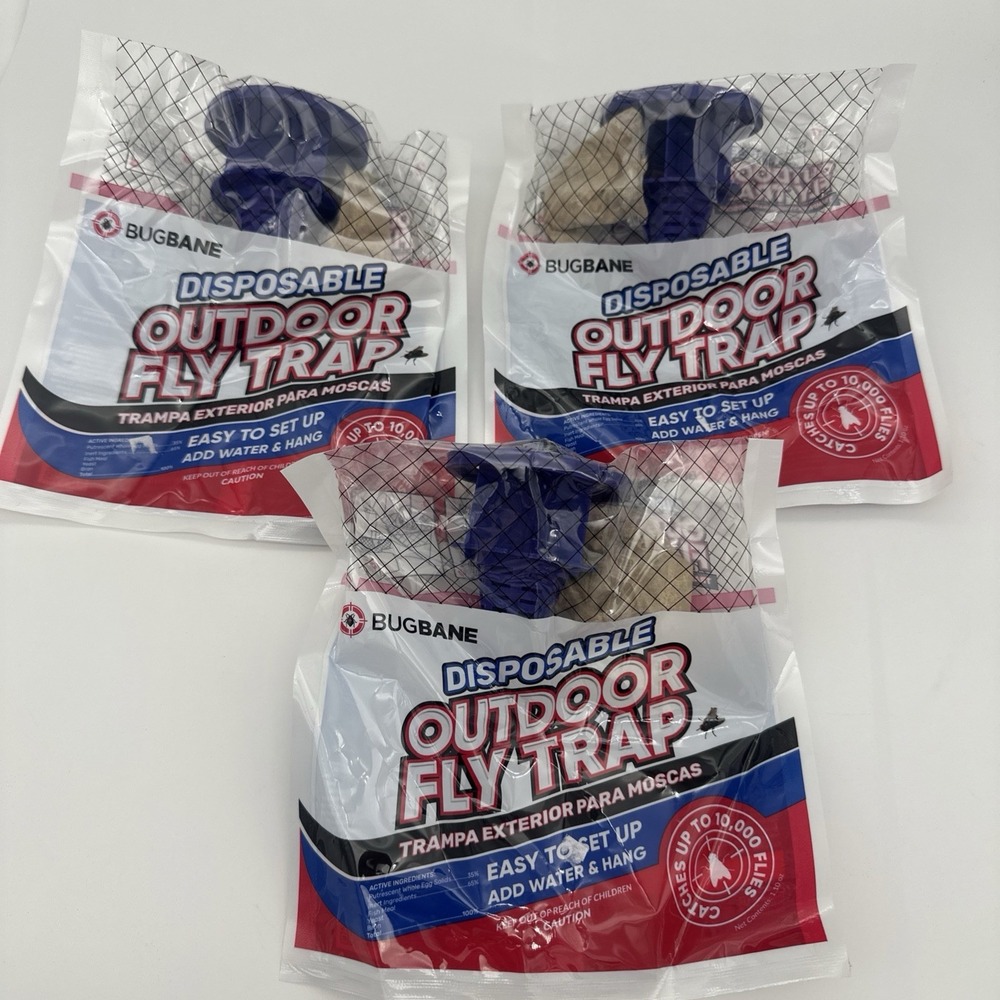 Fly Traps Outdoor Fly Trap for Patio. 3 NonPreBaited Flies Bags Outdoor
